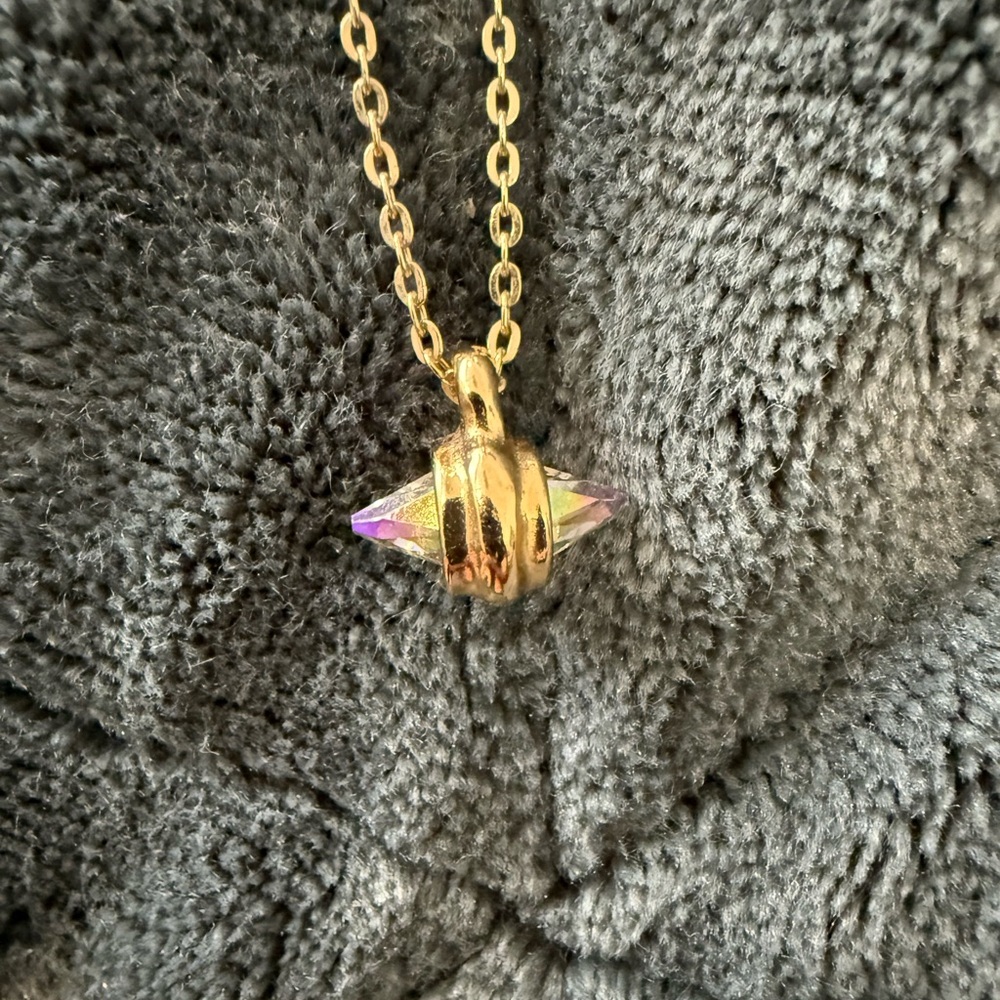 UNO de 50 Multi color stone, Gold short Necklace